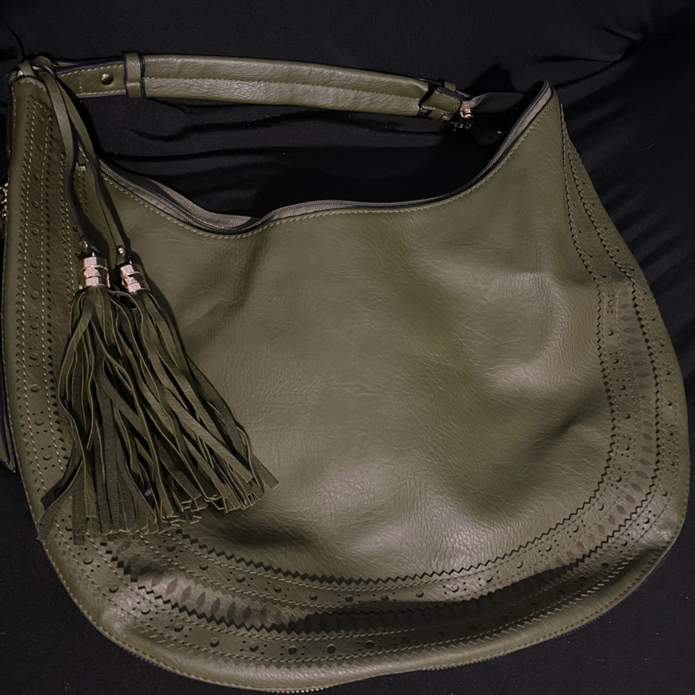 Pleather green hobo bag
